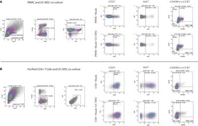 Umbilical cord-mesenchymal stem cells induce a memory phenotype in CD4+ T cells